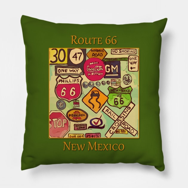 Route 66 design New Mexico Pillow by WelshDesigns