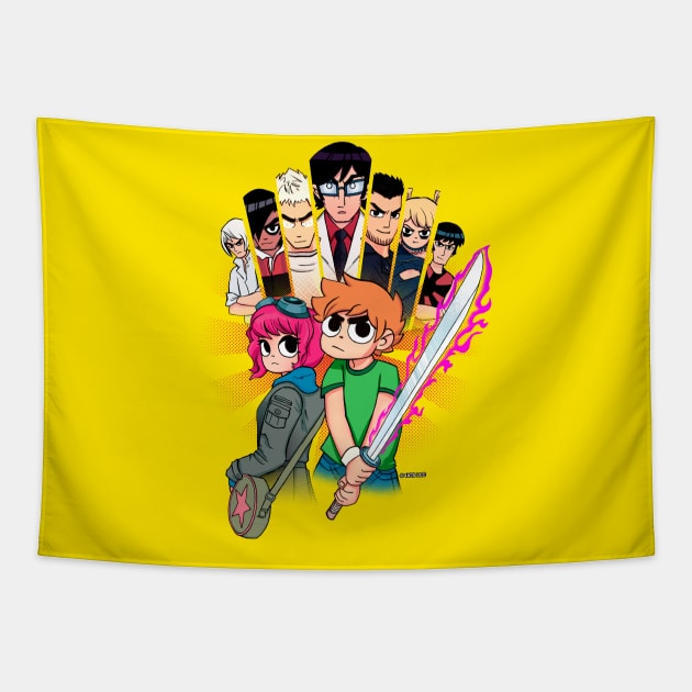 Scott Pilgrim vs the World Tapestry by FlamingFox