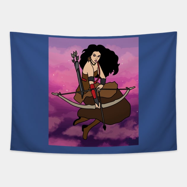 Archery With A Bow And Arrow Tapestry by flofin