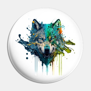 Wolf Splash Art: Colorful Fantasy Painting #1 Pin