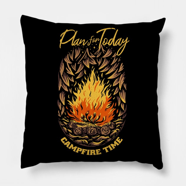 Plan For Today Camping Lover Pillow by Promen Shirts