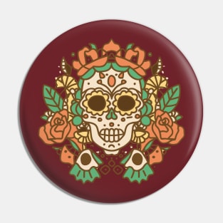 cinco de mayo skull graphic Pin