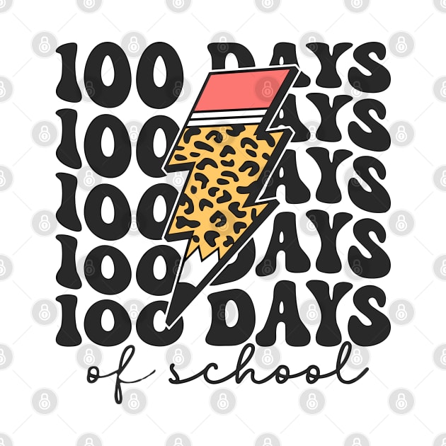 100 Days of School Happy Retro 100 Days of School by anonshirt