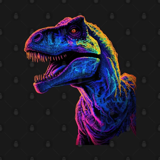 T-Rex, Neon Glow, King of the Dance Floor - Party Neon Glow by WyldbyDesign