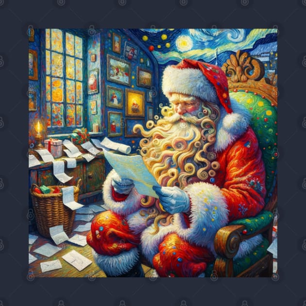 Stellar Santa - Starry Night Sky Holiday Art Prints by Edd Paint Something