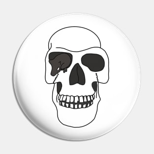 Skull with rat Pin