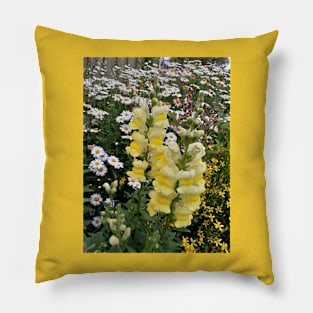 Snapdragon Flower Yellow Pillow