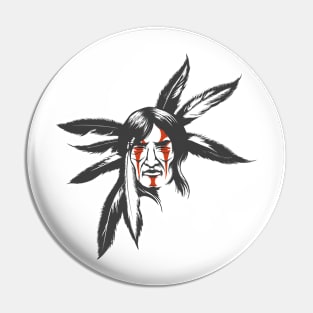 The Indian Warrior in Feather Hair Dress Pin