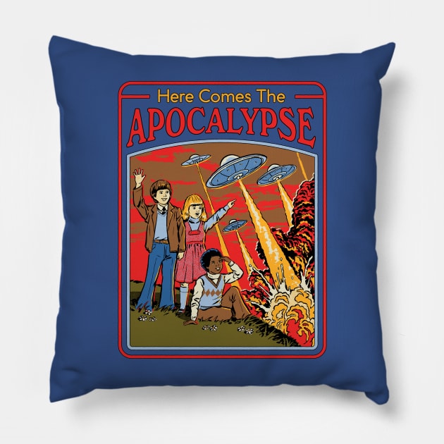 Here Comes The Apocalypse Pillow by Steven Rhodes