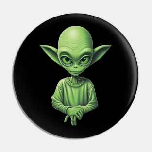 Green Alien Pin