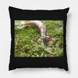 Slug on moss carpet Pillow