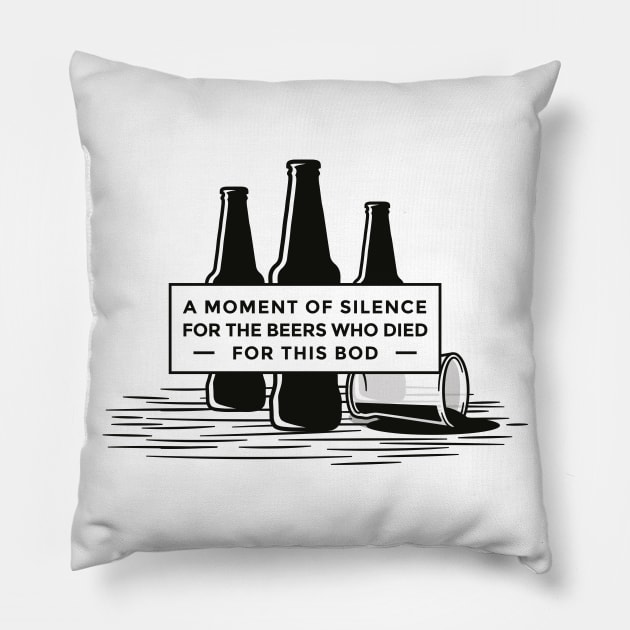 Funny Beer Bod Pillow by Urban_Vintage