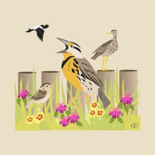 Birds of the Grasslands (no background) T-Shirt