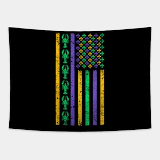 American Flag Mardi Gras Tapestry