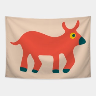 ORANGE OX Cute Cow Farm Animal Kids - UnBlink Studio by Jackie Tahara Tapestry