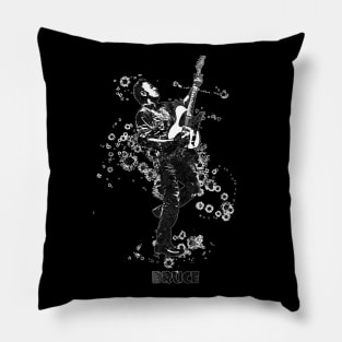 Bruce Springsteen The Boss Watercolor Splatter 07bw Pillow