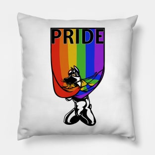 Puppy Rainbow pride Pillow