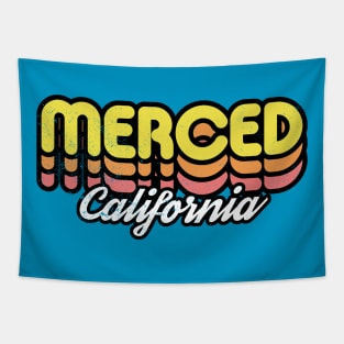 Retro Merced California Tapestry