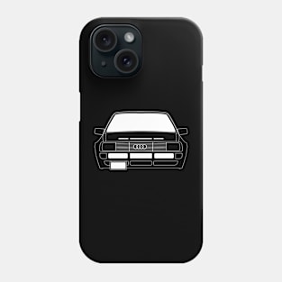 Audi Quattro 84 White Outline Phone Case