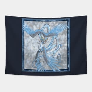 Moon Dragon Blue Tapestry