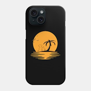 sunset with dog and cat T-Shirt Phone Case