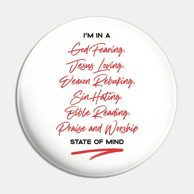 Christian State of Mind Pin by CalledandChosenApparel