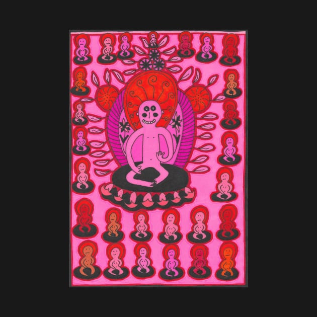 Pink Buddhist Meditation Piece by JaySnellingArt