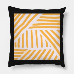 bright sunshine yellow abstract stripes Pillow