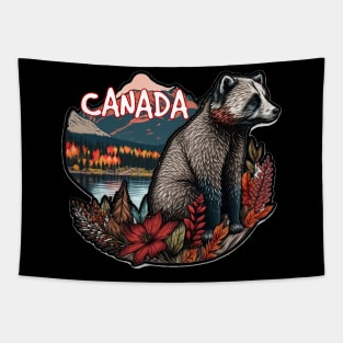 Canada bear sticker Vancouver Toronto Ontario Canada Tapestry