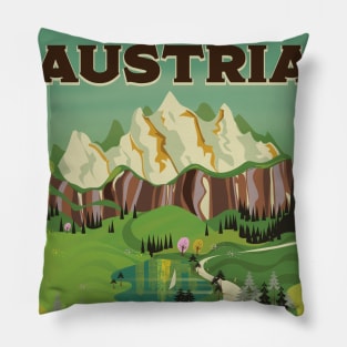 Austrian vintage travel poster Pillow