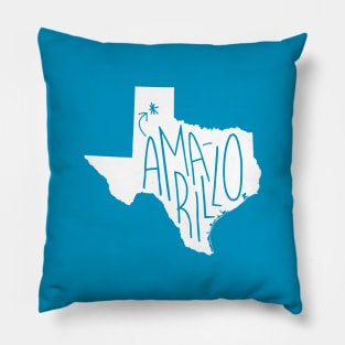 Amarillo, Texas (White Ink) Pillow