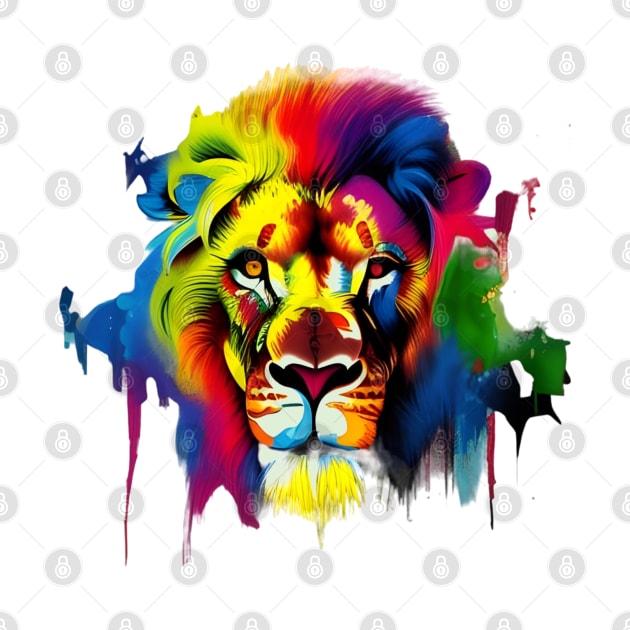 colorful lion by mdr design