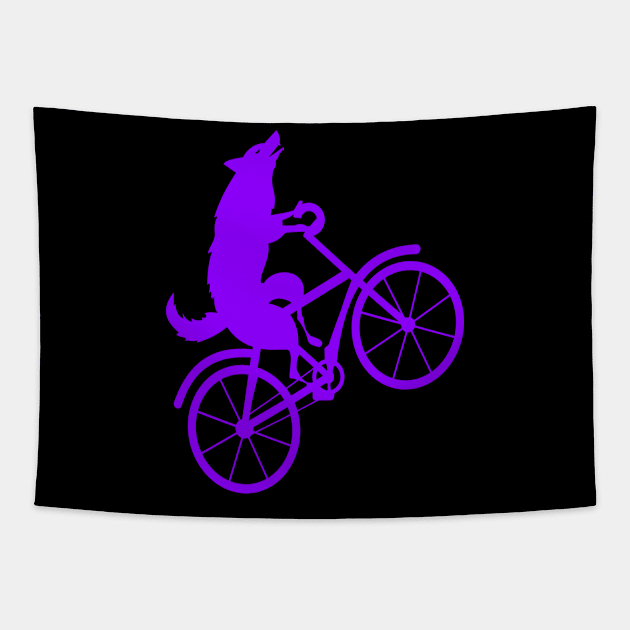 Wolf bicycle nice cute cool colorful Tapestry by Okuadinya