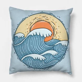 Hot Orange Sun Pillow