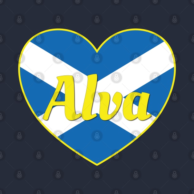 Alva Scotland UK Scotland Flag Heart by DPattonPD