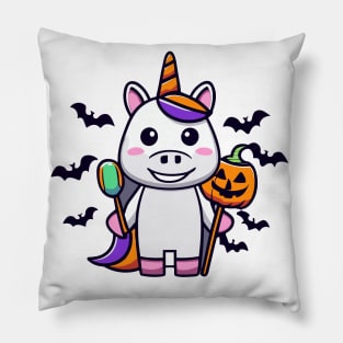 Mystical Magician Unicorn Enchanting and Elegant Fantasy Pillow