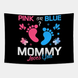 Cute Pink Or Blue Mommy Loves You Tapestry