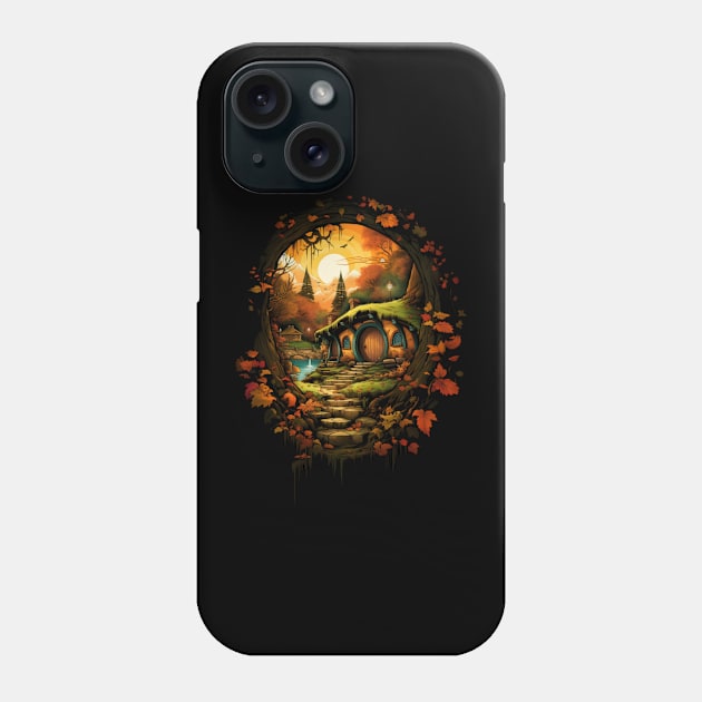 A Halfling Hole in Autumn by Sunset - Fantasy Phone Case by Fenay-Designs