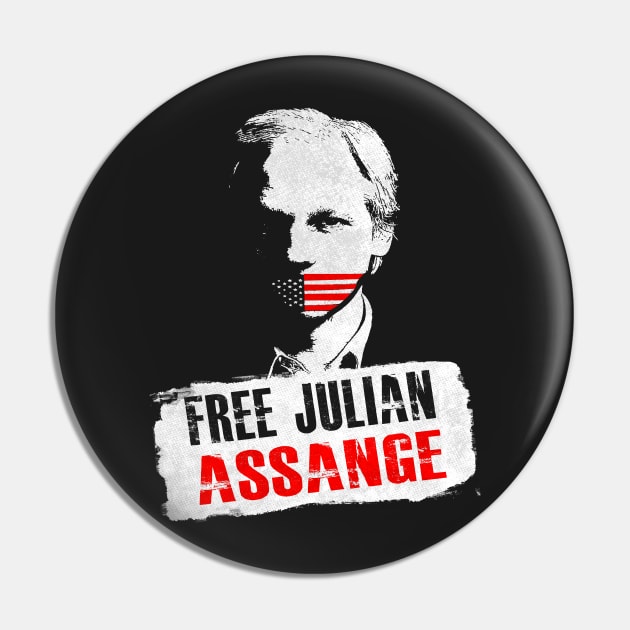 Free Julian Assange Pin by kurticide