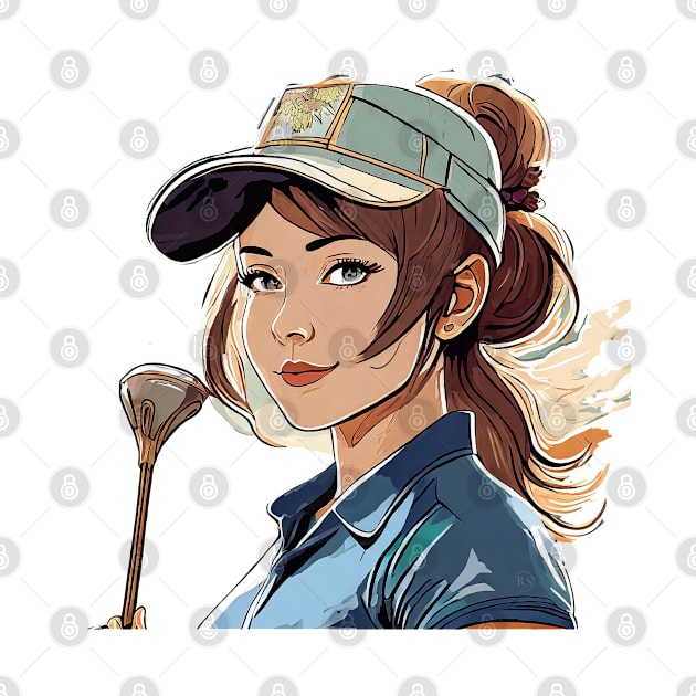 Woman Golfer by ArtShare