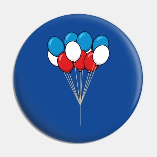 Blue White Red Patriotic Balloons Pin