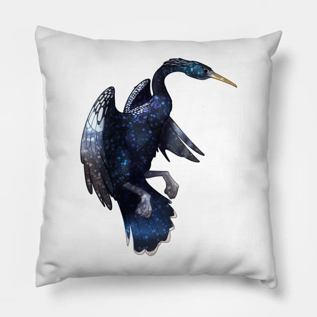 Cozy Anhinga Pillow by Phoenix Baldwin