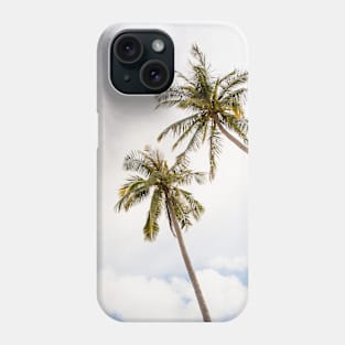 Palm trees, clouds and blue sky Phone Case