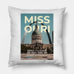 Missouri Travel Poster Pillow