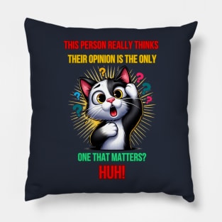 Cat Huh Meme Pillow