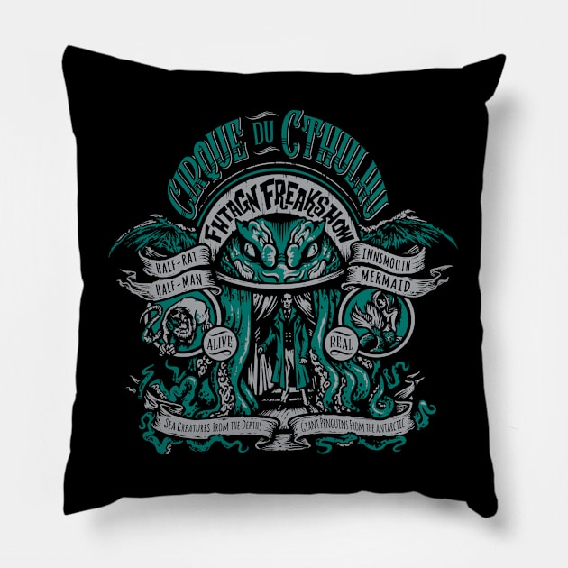 Cirque Du Cthulhu Pillow by heartattackjack