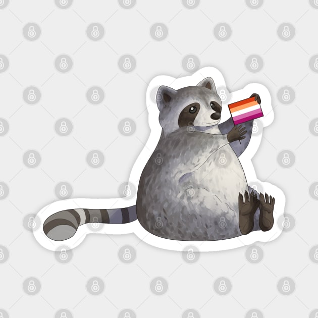 Lesbian Pride Raccoon Magnet by celestialuka