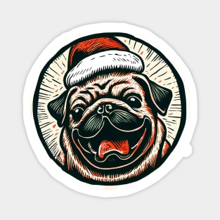 Santa Pug Magnet