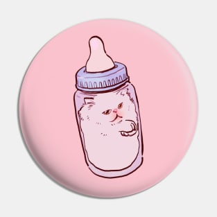 cute baby milk bottle white persian cat pink pastel Pin