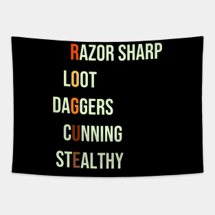 Rogue Assassin Class RPG Roleplaying Dungeon Pnp Meme Gift Tapestry